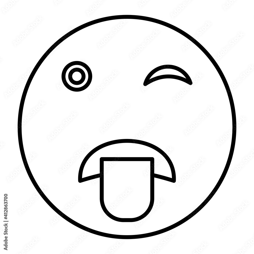Vector Tongue Out Outline Icon Design Vector Tongue Out Outline Icon Design