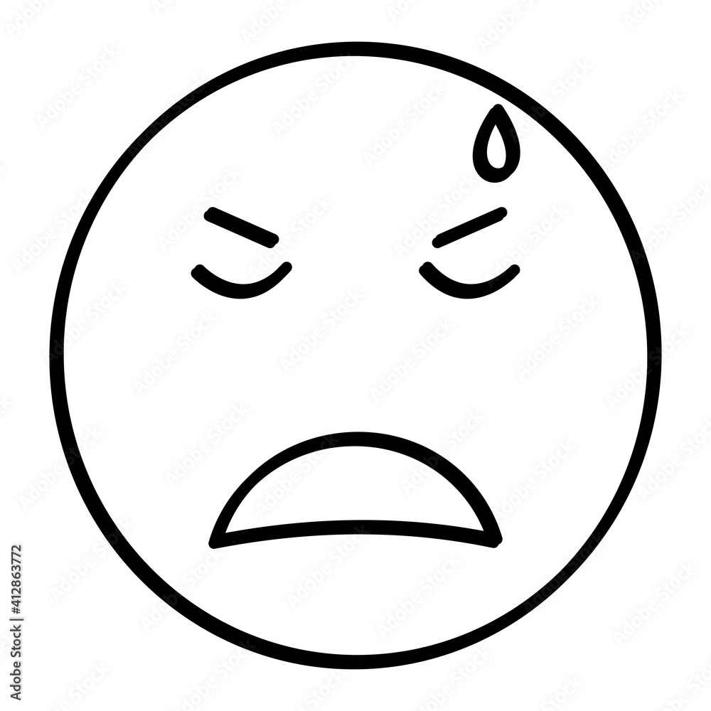 Vector Disappointment Outline Icon Design Vector Disappointment Outline Icon Design