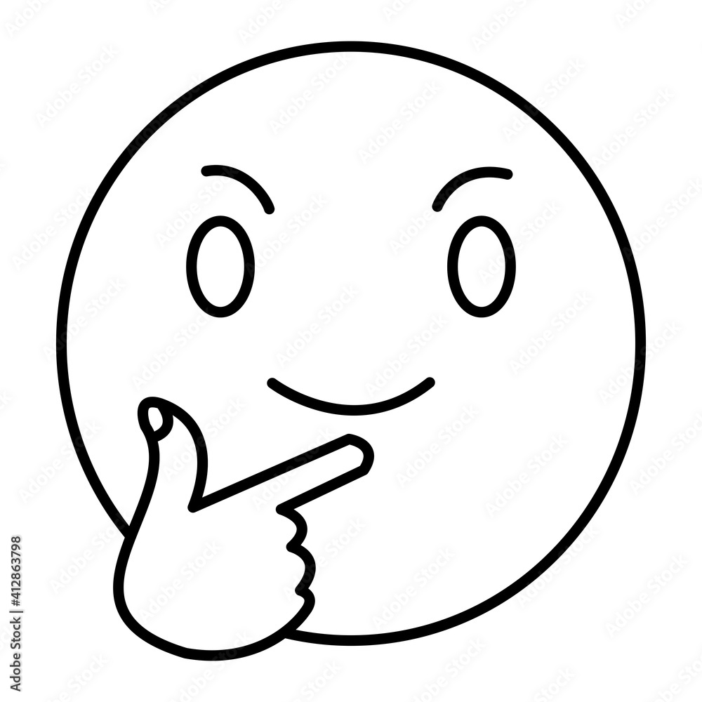 Vector Thinking Outline Icon Design Vector Thinking Outline Icon Design