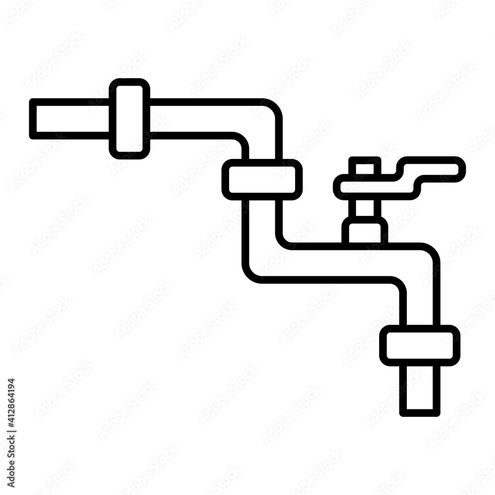 Vector Pipe Outline Icon Design Vector Pipe Outline Icon Design