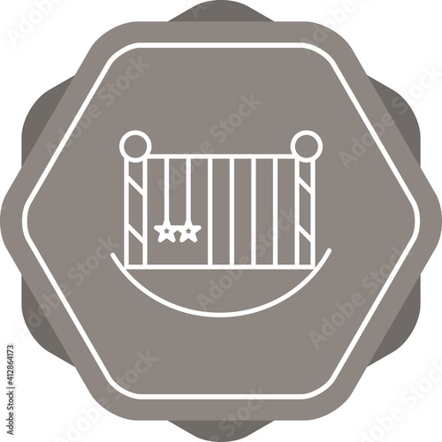 Unique Baby Cot Line Vector Icon