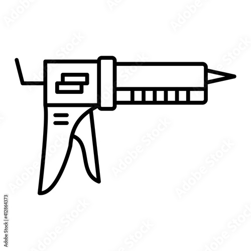 Vector Caulk Gun Outline Icon Design