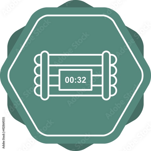 Unique Time Bomb Vector Line Icon