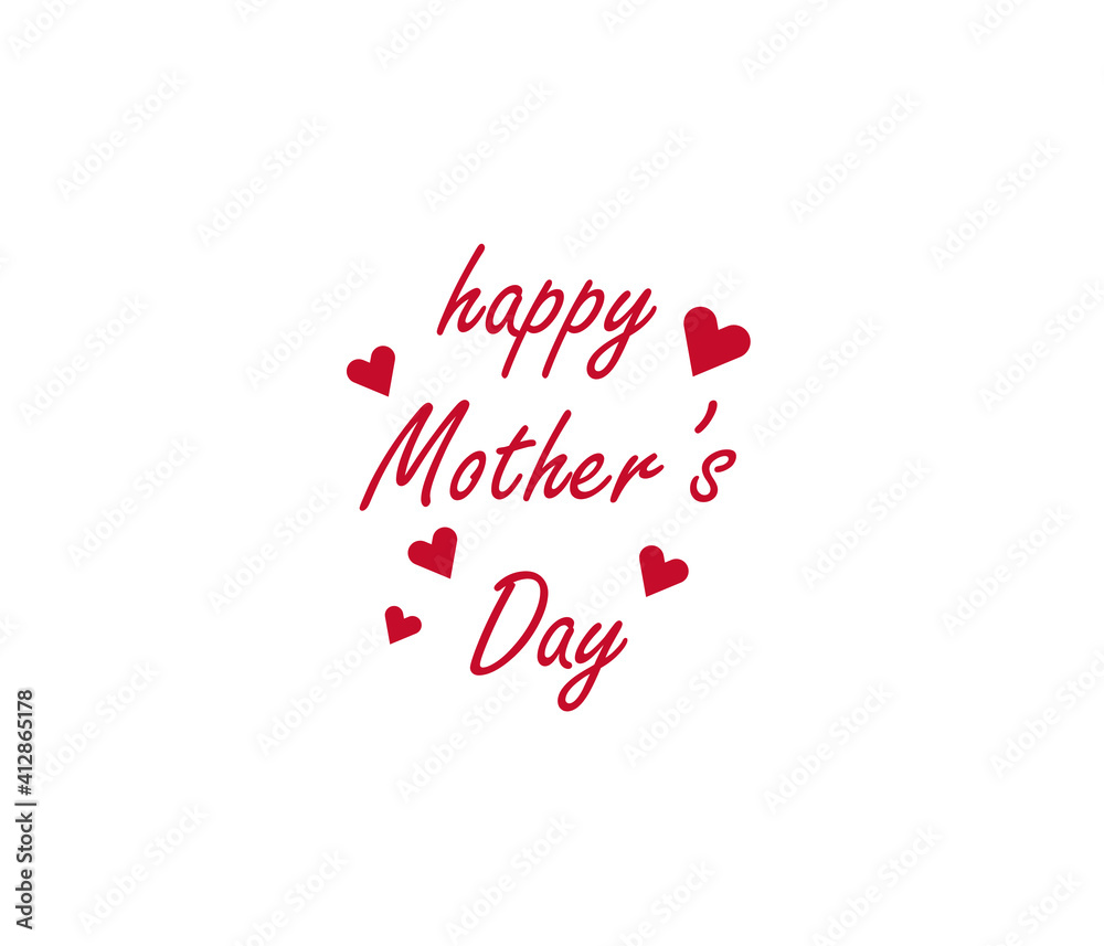 Happy Mother's Day greeting written with hand lettering. Typography design template for poster, banner, gift card, t-shirt print, label, badge. Vector illustration on a white background. Happy Mother's Day greeting written with hand lettering. Typography design template for poster, banner, gift card, t-shirt print, label, badge. Vector illustration on a white background.