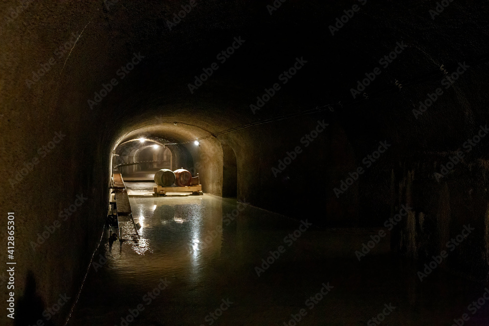 dark wine cellar