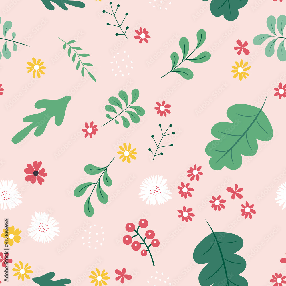 Seamless Pattern Background with Simple Flower Design Elements. Vector Illustration EPS10 Seamless Pattern Background with Simple Flower Design Elements. Vector Illustration EPS10