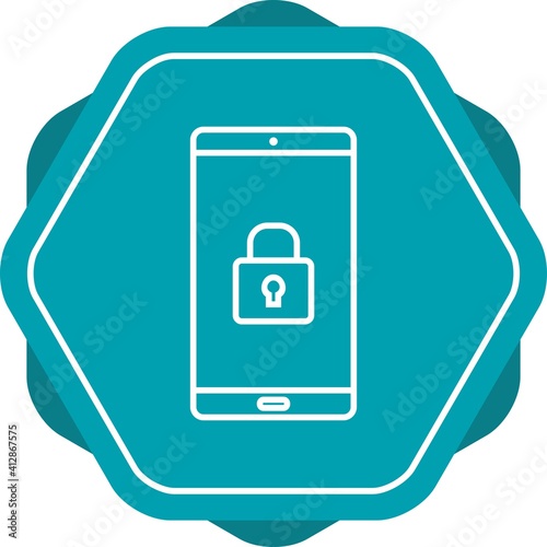 Secure Smartphone line vector icon