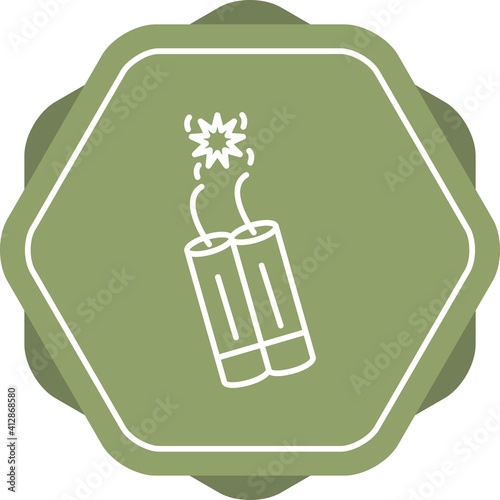 Unique Dynamite Line Vector Icon