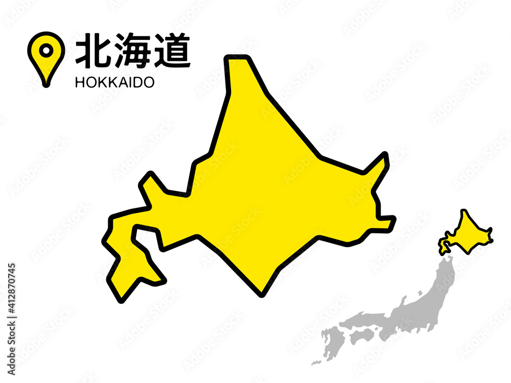 北海道のデフォルメ地図のベクターイラスト素材 Stock ベクター Adobe Stock