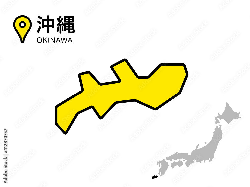 沖縄県のデフォルメ地図のベクターイラスト素材 Vector De Stock Adobe Stock