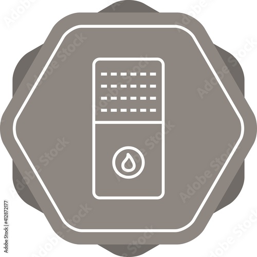 Unique Gas Furnace Line Vector Icon