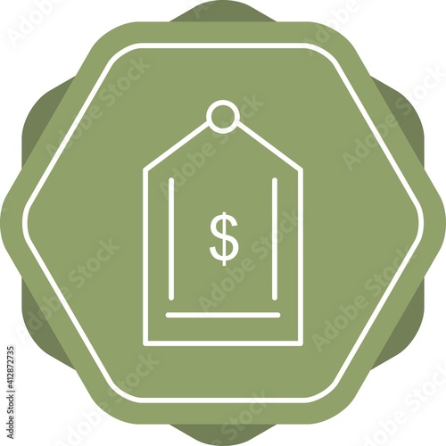 Unique Dollar Tag Line Vector Icon