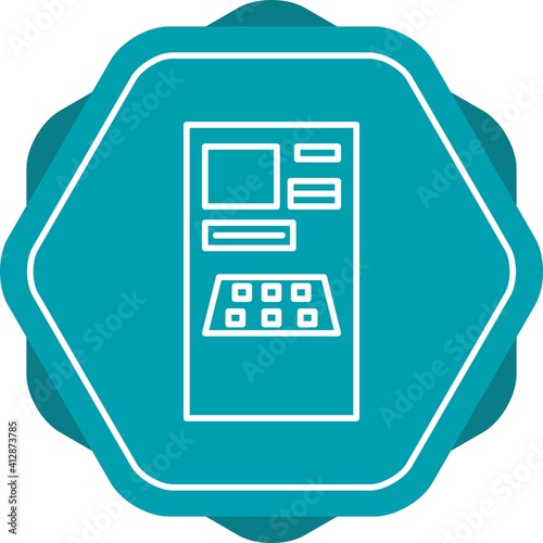 Unique Cash Machine Line Vector Icon