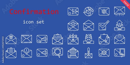 confirmation icon set. line icon style. confirmation related icons such as tick, email