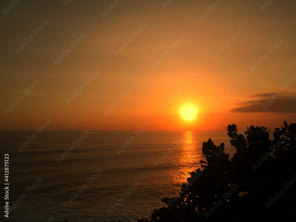 A beautiful sunset in Uluwatu, Bali, Indonesia