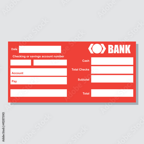 bank payment paper slip with text space to add your identity and amounts. vector illustration