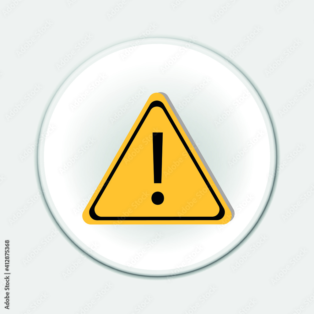 Caution icon / sign in flat style isolated. Warning symbol for your web site, logo, app, UI design. Caution icon / sign in flat style isolated. Warning symbol for your web site, logo, app, UI design.