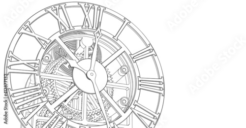 clock graphic symbol 3d illustration