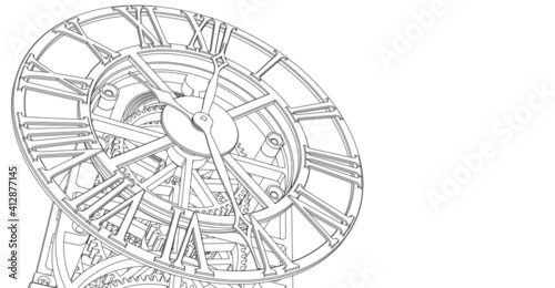 clock graphic symbol 3d illustration