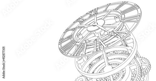 clock graphic symbol 3d illustration