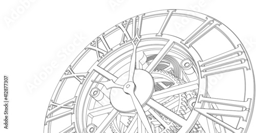 clock graphic symbol 3d illustration
