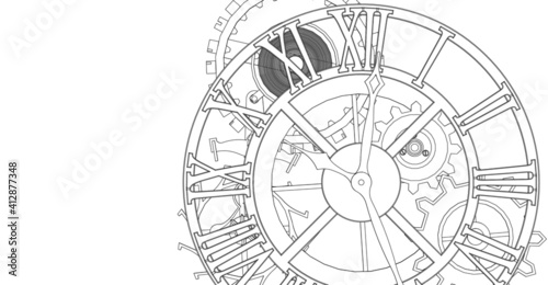 clock graphic symbol 3d illustration