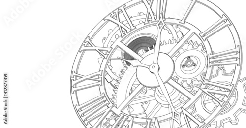 clock graphic symbol 3d illustration