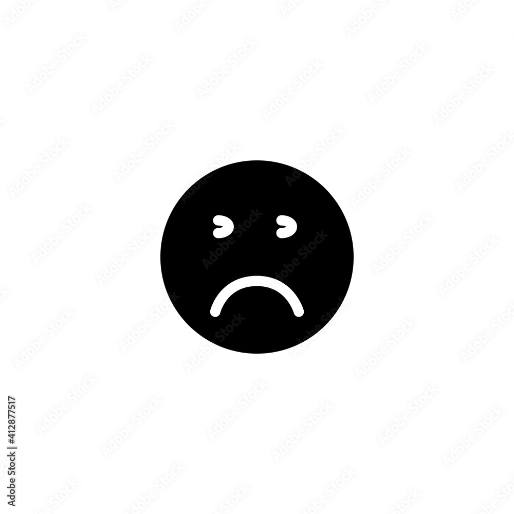 Fototapeta premium Bad Face Emoticon Icon Design Vector