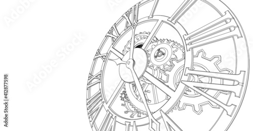 clock graphic symbol 3d illustration