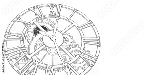 clock graphic symbol 3d illustration