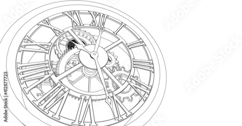 clock graphic symbol 3d illustration