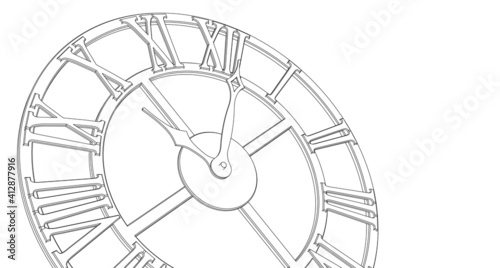 clock graphic symbol 3d illustration