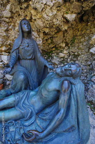 Basilica Minore dell'Addolorata - Castelpetroso - The path of the Via Matris depicting the pains of the Virgin Mary weeping for her son Jesus Christ
