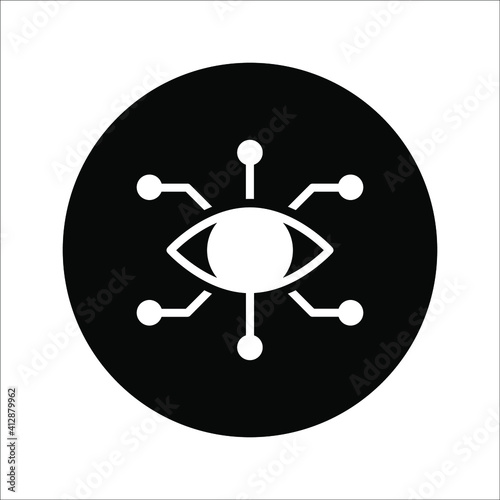 Bionic eye icon on white background from artificial intellegence and future technology collection. color editable eps 10