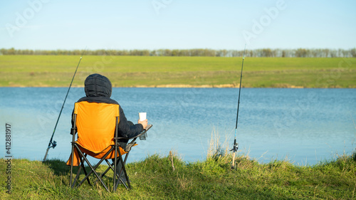 A man on fishing