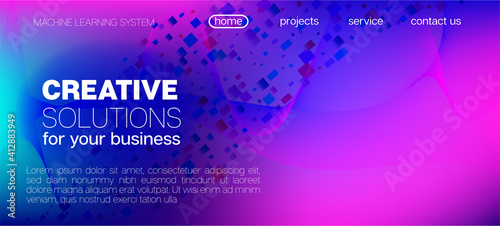 Flying Particles Distressed Purple Vector. Punk Geometric Background. Big