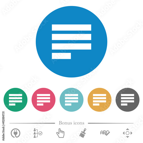 Text align justify last row left flat round icons