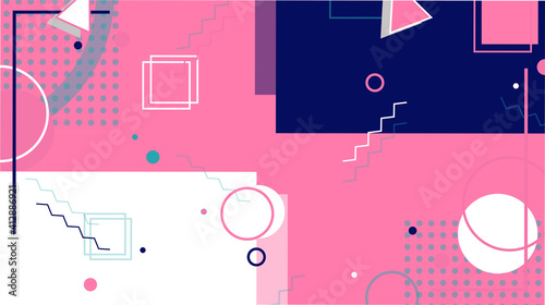 Modern hipster memphis pink background vector for wallpaper, powerpoint presentation, poster, flyer, card, online business, creative content, youtube thumbnail, artsy content, graphic designer