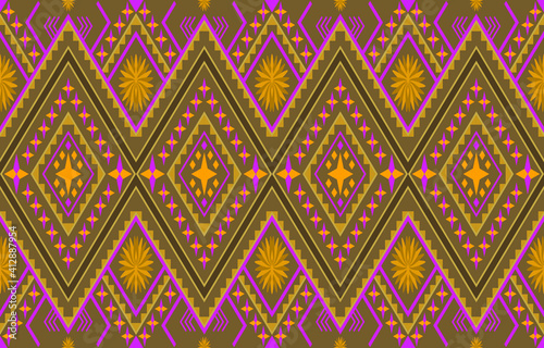 Traditional geometric ethnic pattern for clothing background and wallpaper vector illustration.