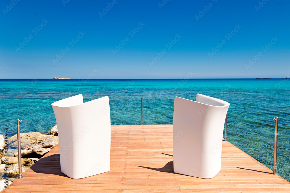 Beautiful blue sea and blue sky view, nature concept background, beach during summer time. Rhodes island ,Greece Beautiful blue sea and blue sky view, nature concept background, beach during summer time. Rhodes island ,Greece