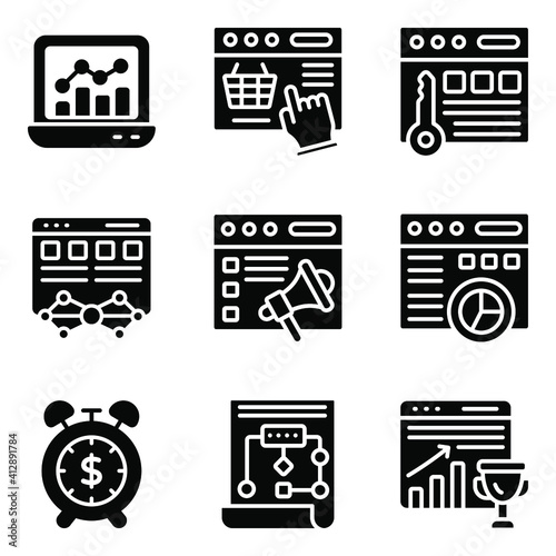 Online Business Solid Icons Pack 