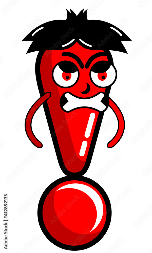 Red Rage Exclamation Mark graphic illustration of design caracter angry red exclamation mark ...