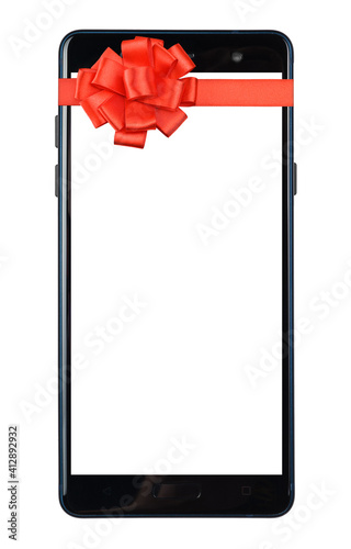 Smartphone gift with red bow