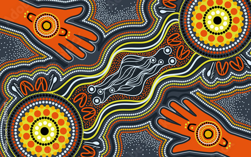 Aboriginal dot hand painting