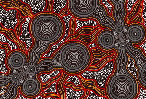 Connection lines aboriginal artwork