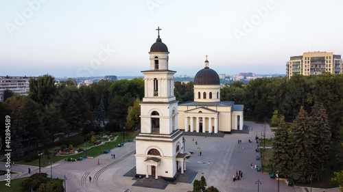 Aerial drone view of Chisinau, Moldova