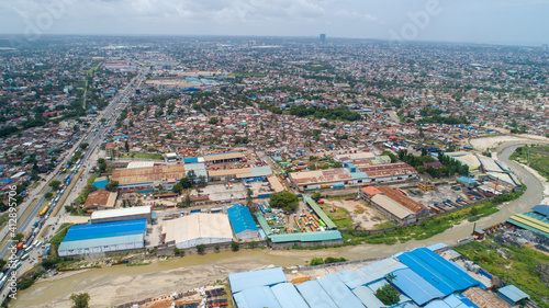 Fototapeta Naklejka Na Ścianę i Meble -  aerial view of Industrial area in Dar es salaam city