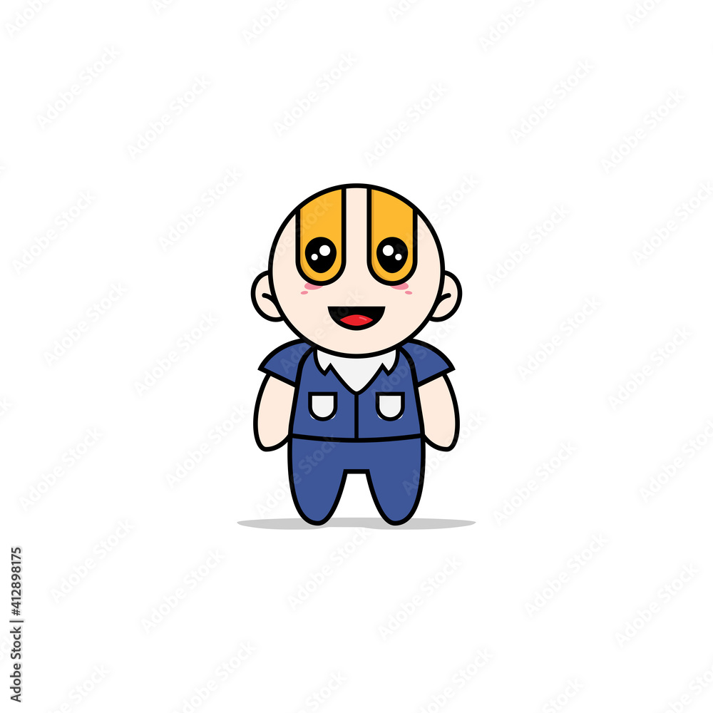 Cute men character wearing superhero costume. Cute men character wearing superhero costume.