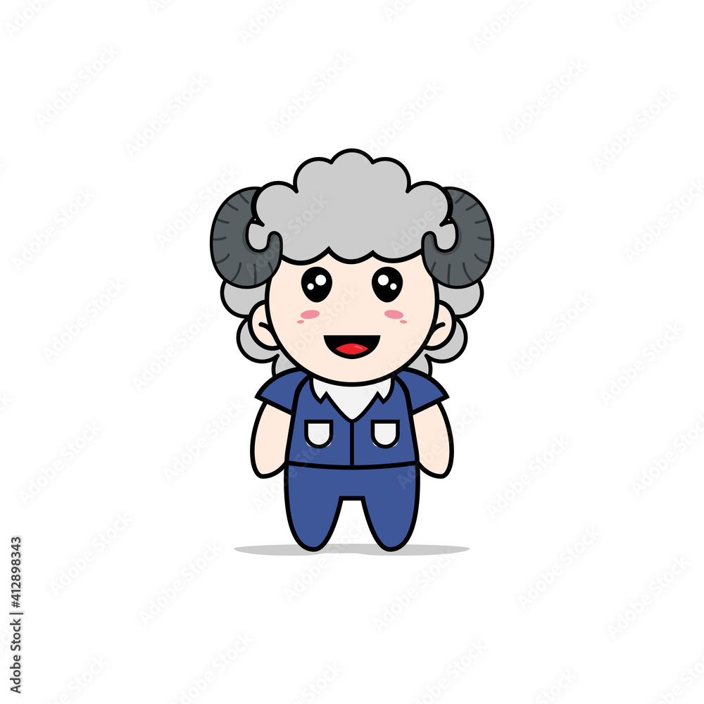 Cute men character wearing sheep costume. Cute men character wearing sheep costume.