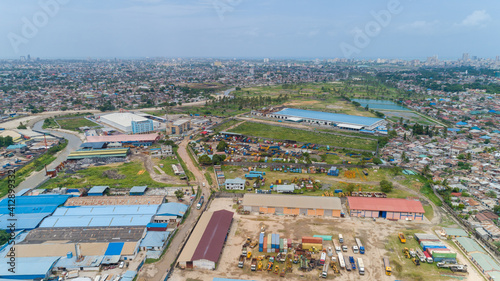 aerial view of Industrial area in Dar es salaam city